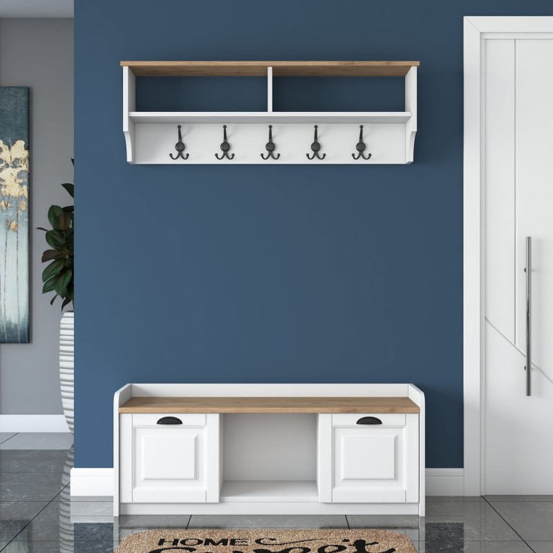 Hall Stand P2 - 1636 - Walnut White
Walnut