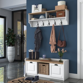 Hall Stand P2 - 1636 - Walnut White
Walnut