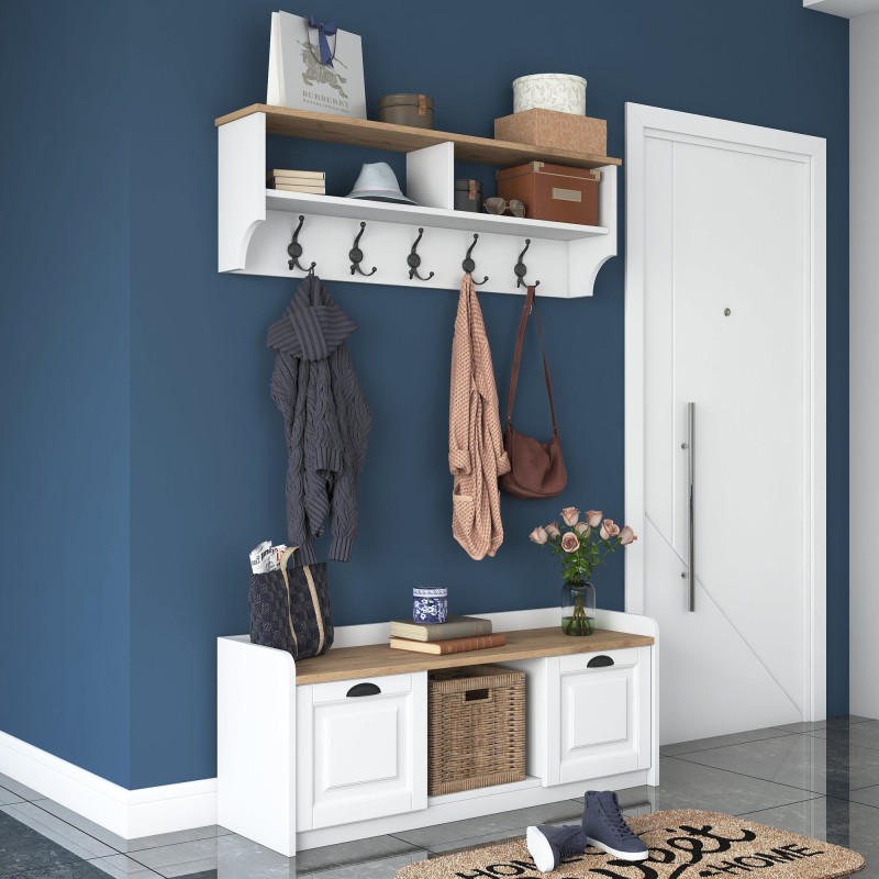 Hall Stand P2 - 1636 - Walnut White
Walnut