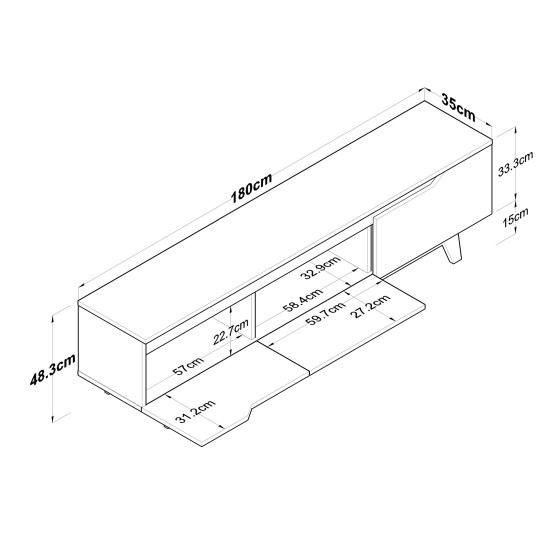 TV Stand D1 - 2472 White
Walnut