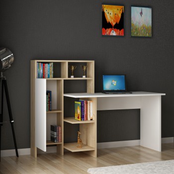 Study Desk Bugra - White, Oak White
Oak