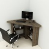 Study Desk Corner - Walnut Walnut