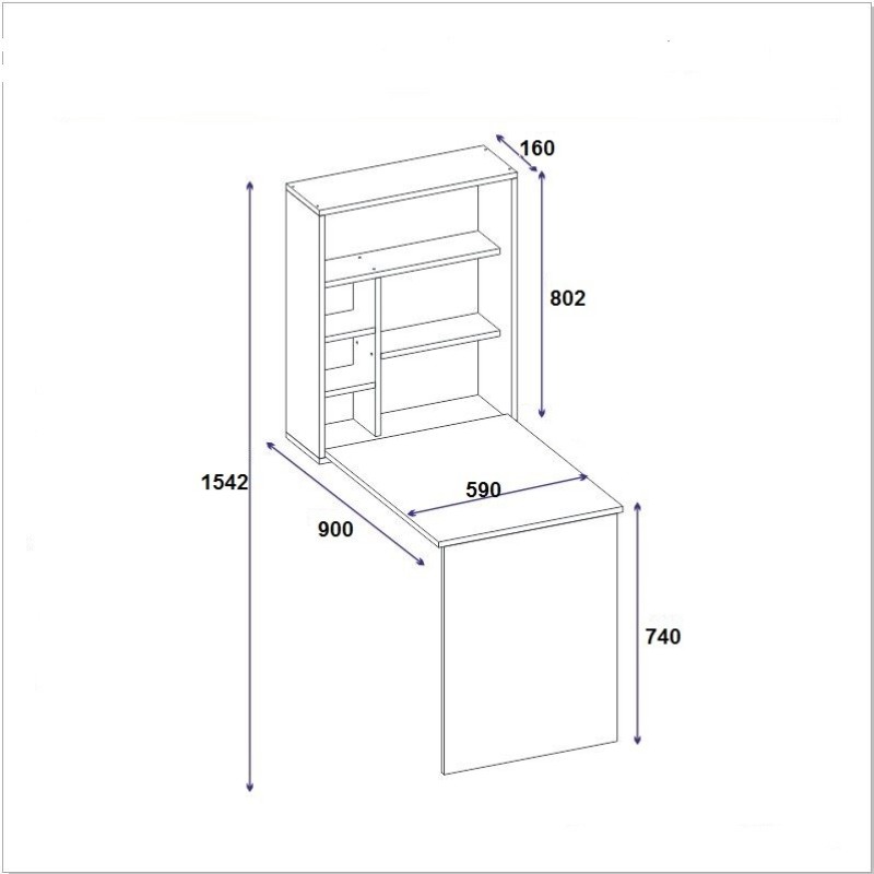 Hanah Home Study Desk Sedir White