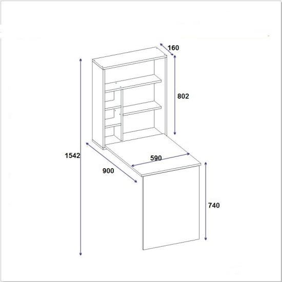 Study Desk Sedir - Oak Oak