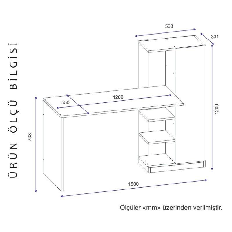 Study Desk Yagiz - Anthracite Anthracite