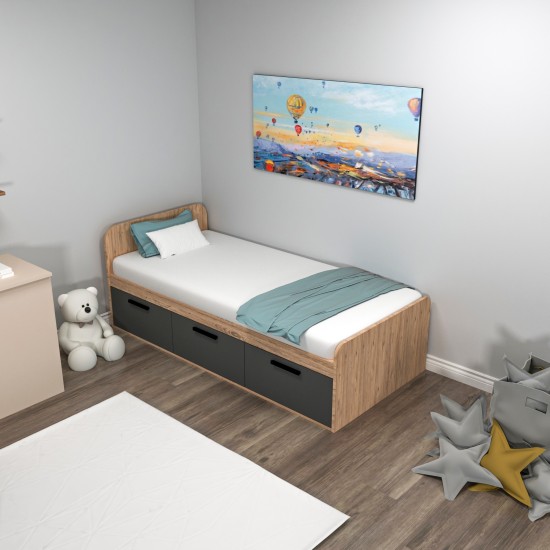 Single Bedstead Akser - Atlantic Pine, Anthracite Atlantic Pine
Anthracite Single Bedstead Akser - Atlantic Pine, Anthracite Atlantic Pine
Anthracite