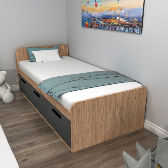 Single Bedstead Akser - Atlantic Pine, Anthracite Atlantic Pine
Anthracite Single Bedstead Akser - Atlantic Pine, Anthracite Atlantic Pine
Anthracite