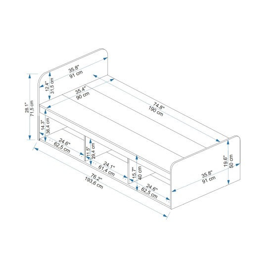 Single Bedstead Akser - Atlantic Pine, Anthracite Atlantic Pine
Anthracite Single Bedstead Akser - Atlantic Pine, Anthracite Atlantic Pine
Anthracite