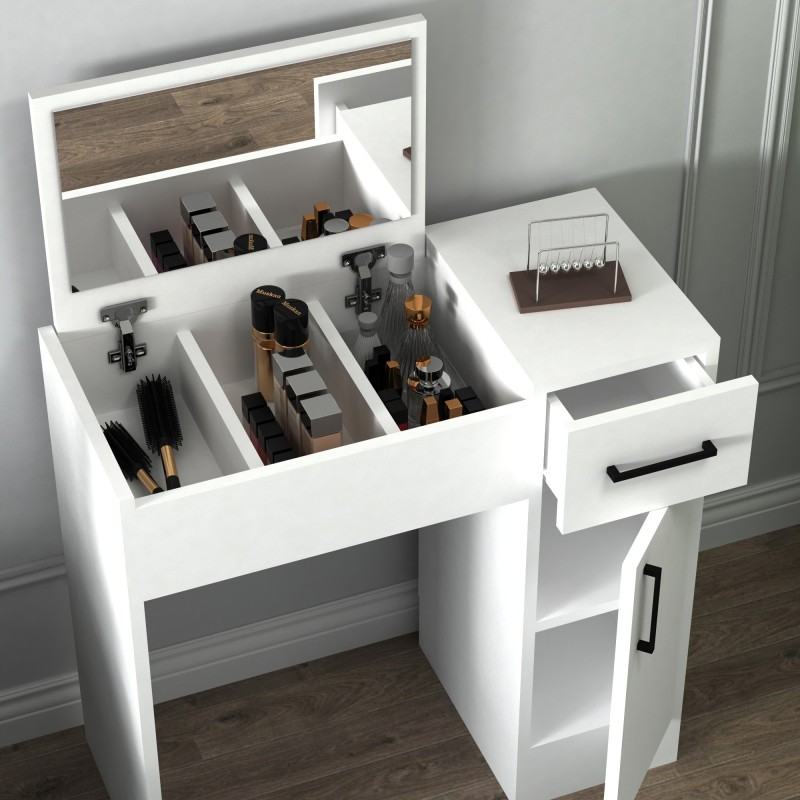 Τουαλέτα Κρεβατοκάμαρας - Inci - Χρώμα Λευκό - 74,2x37,6x107,5εκ