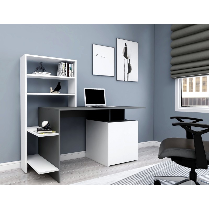 Study Desk Melis - White, Anthracite White
Anthracite