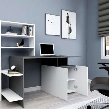 Study Desk Melis - White, Anthracite White
Anthracite