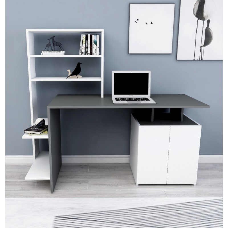 Study Desk Melis - White, Anthracite White
Anthracite