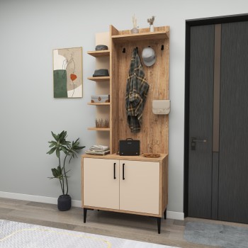 Hall Stand Julendor - Atlantic Pine, Beige Atlantic Pine
Beige