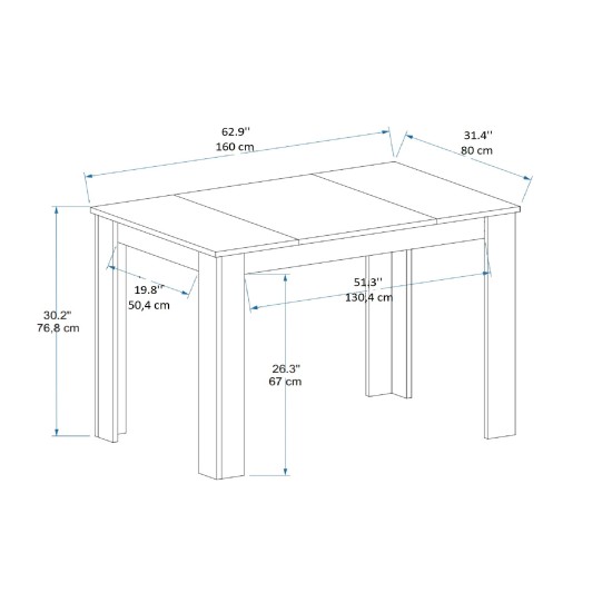 Dining Table Line - Light Walnut, Black Light Walnut
Black