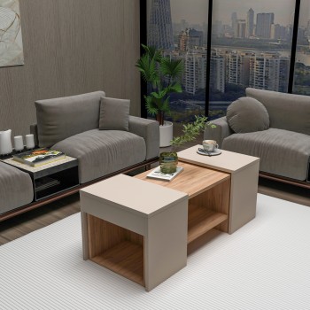 Coffee Table Set Sartos - Atlantic Pine, Beige Atlantic Pine
Beige