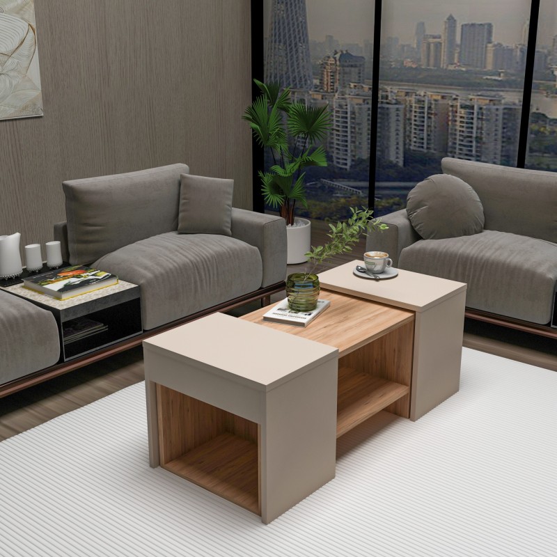 Coffee Table Set Sartos - Atlantic Pine, Beige Atlantic Pine
Beige