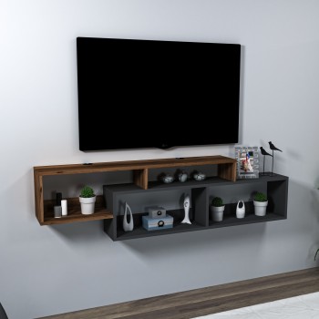 TV Stand Atlantis - Light Walnut, Anthracite Light Walnut
Anthracite