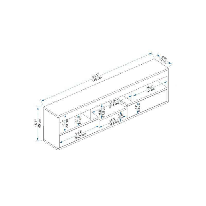 TV Stand Lisa - Anthracite Anthracite