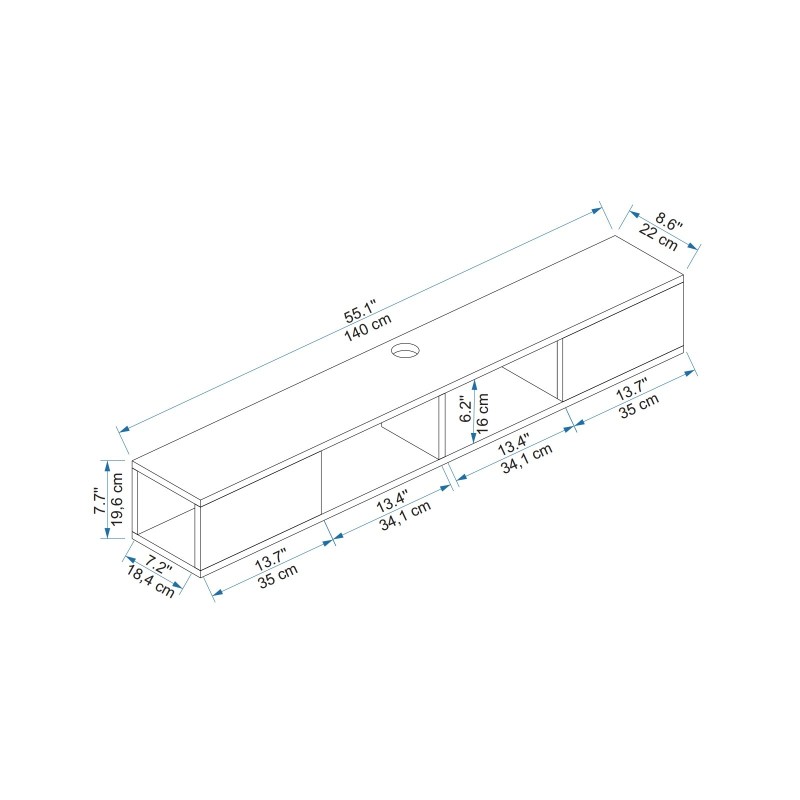 TV Stand Mayer - Light Walnut, Anthracite Light Walnut
Anthracite