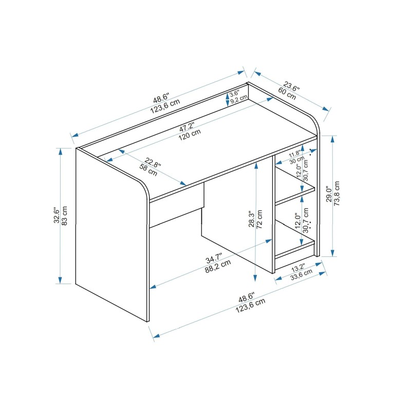 Study Desk Luses - White White