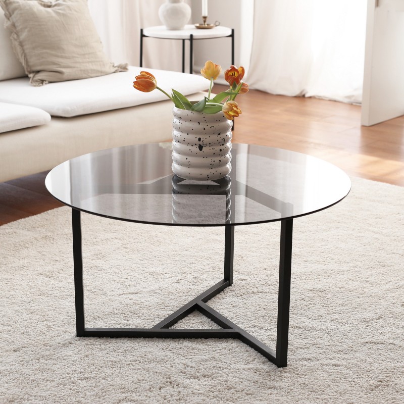 Coffee Table Trio sehpa / füme temperli cam S402F Fume
Black