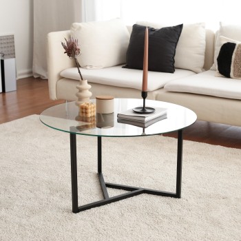 Coffee Table Trio sehpa / şeffaf temperli cam S402 Transparent
Black