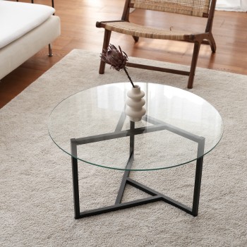 Coffee Table Trio sehpa / şeffaf temperli cam S402 Transparent
Black