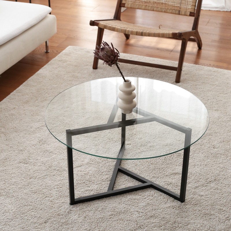 Coffee Table Trio sehpa / şeffaf temperli cam S402 Transparent
Black
