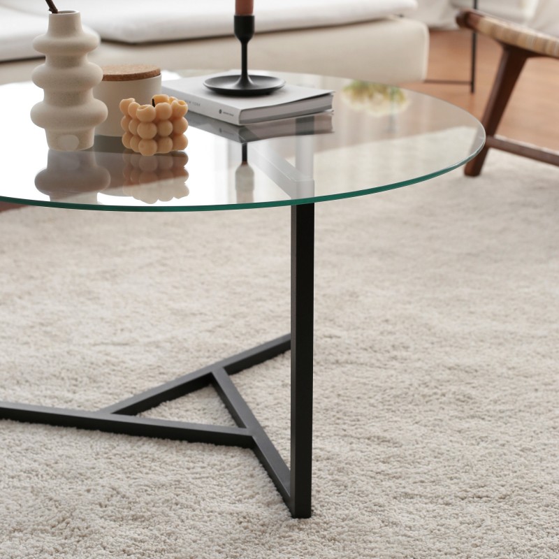 Coffee Table Trio sehpa / şeffaf temperli cam S402 Transparent
Black