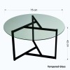 Coffee Table Trio sehpa / şeffaf temperli cam S402 Transparent
Black