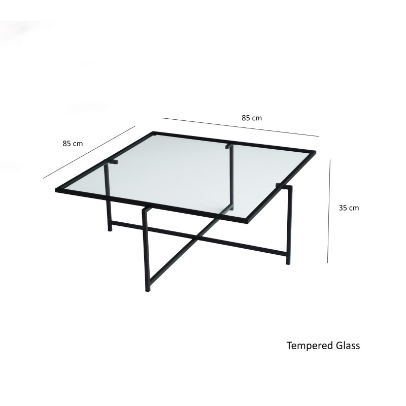 Hanah Home Coffee Table Sun S409 Black