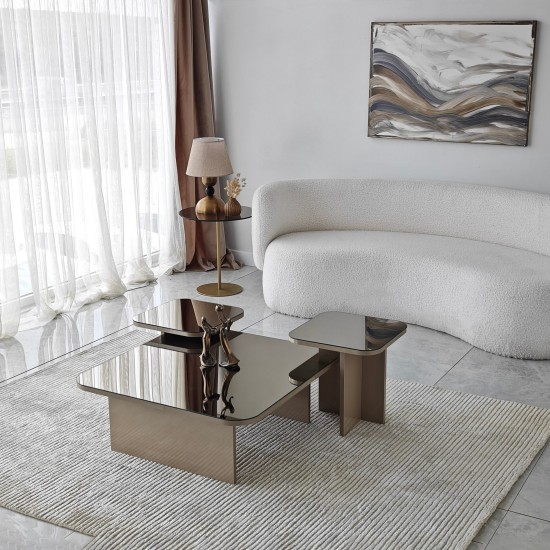 Coffee Table Set Jazz - Beige, Bronze Beige
Bronze Hanah Home Coffee Table Set Jazz - Beige, Bronze Beige
Bronze