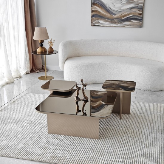 Coffee Table Set Jazz - Beige, Bronze Beige
Bronze Hanah Home Coffee Table Set Jazz - Beige, Bronze Beige
Bronze