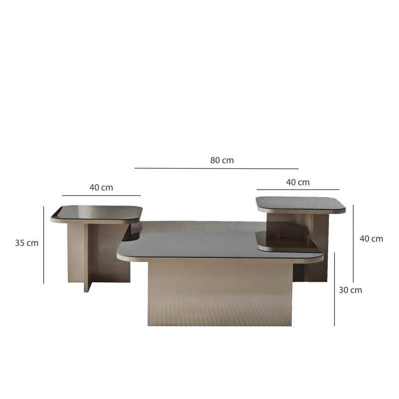 Hanah Home Coffee Table Set Jazz - Beige, Bronze Beige
Bronze