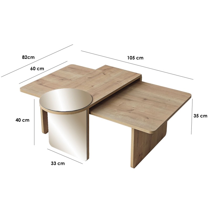 Coffee Table Set Luna 2 - Bronzie, Sapphire Oak Bronzie
Saphhire Oak