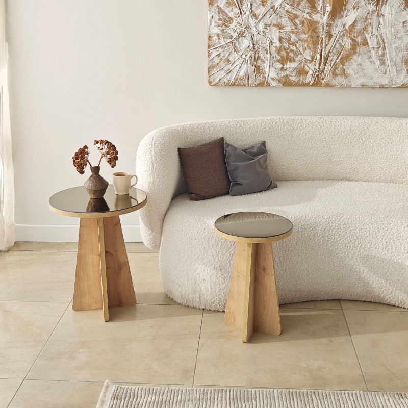 Side Table Set Luna 2 - Bronzie, Sapphire Oak Bronzie
Saphhire Oak