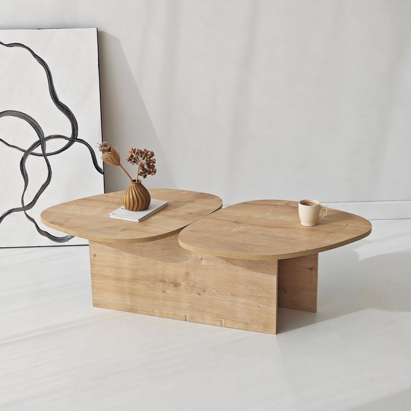 Coffee Table Stones - Sapphire Oak Sapphire Oak