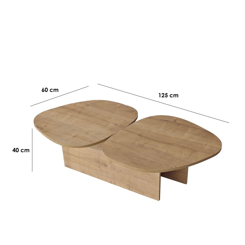 Coffee Table Stones - Sapphire Oak Sapphire Oak