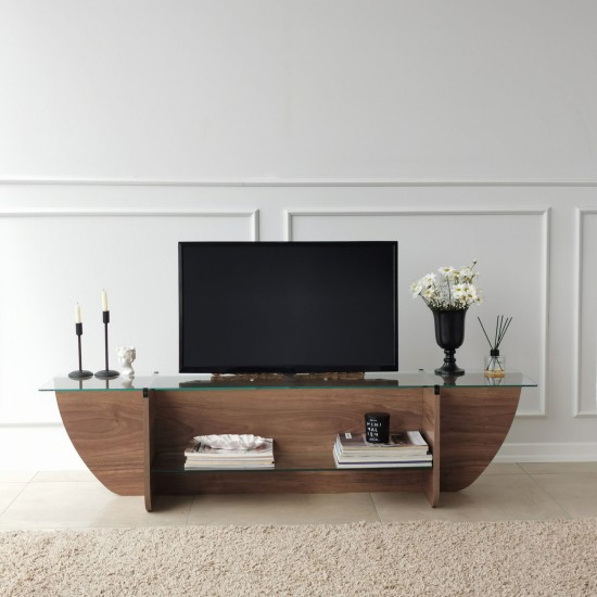 Έπιπλο Τηλεόρασης - Lily TV - Χρώμα Καρυδί - 158x35x40εκ Έπιπλο Τηλεόρασης - Lily TV - Χρώμα Καρυδί - 158x35x40εκ