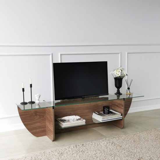 Έπιπλο Τηλεόρασης - Lily TV - Χρώμα Καρυδί - 158x35x40εκ Έπιπλο Τηλεόρασης - Lily TV - Χρώμα Καρυδί - 158x35x40εκ