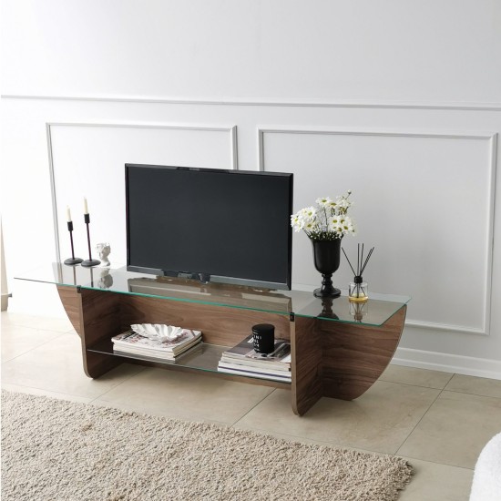 Έπιπλο Τηλεόρασης - Lily TV - Χρώμα Καρυδί - 158x35x40εκ Έπιπλο Τηλεόρασης - Lily TV - Χρώμα Καρυδί - 158x35x40εκ