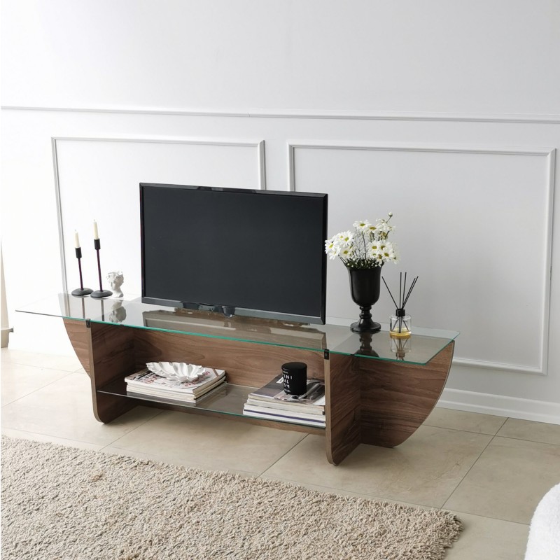 Έπιπλο Τηλεόρασης - Lily TV - Χρώμα Καρυδί - 158x35x40εκ