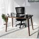 Study Desk Cozy Çalışma Masası Ahşap Temperli Cam Walnut Study Desk Cozy Çalışma Masası Ahşap Temperli Cam Walnut