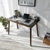 Study Desk Cozy Çalışma Masası Ahşap Temperli Cam Walnut