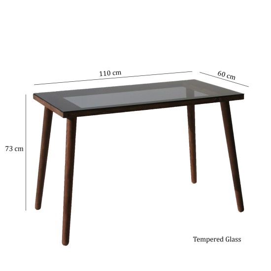 Study Desk Cozy Çalışma Masası Ahşap Temperli Cam Walnut Study Desk Cozy Çalışma Masası Ahşap Temperli Cam Walnut