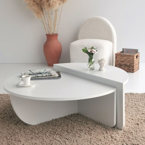 Coffee Table Podium - White White Coffee Table Podium - White White
