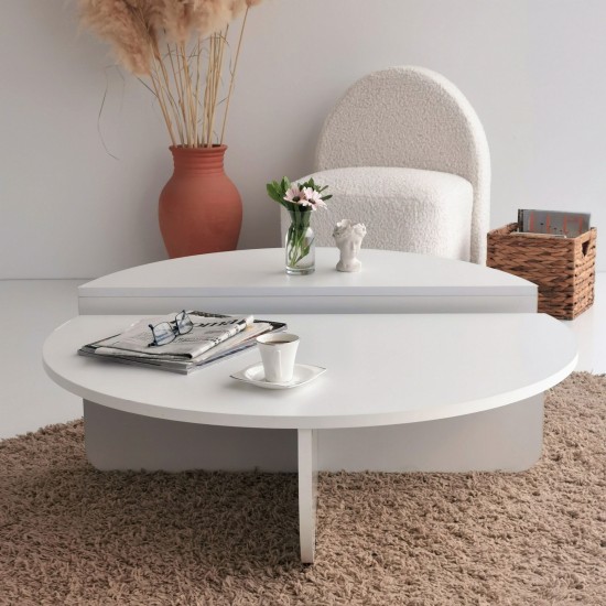 Coffee Table Podium - White White Coffee Table Podium - White White