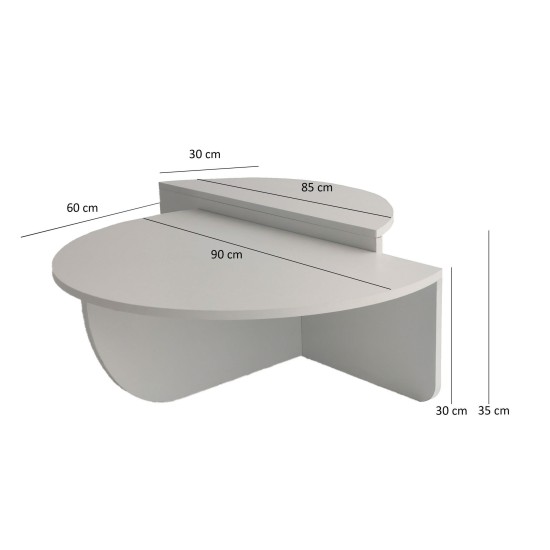 Coffee Table Podium - White White Coffee Table Podium - White White