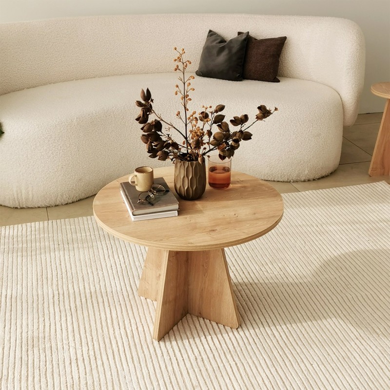 Hanah Home Coffee Table Mushroom - Sapphire Oak Sapphire Oak