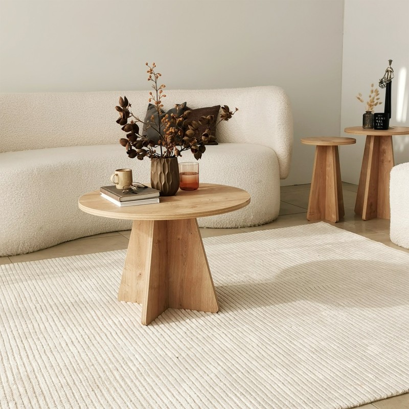 Hanah Home Coffee Table Mushroom - Sapphire Oak Sapphire Oak